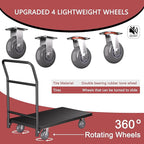 Platform Truck, 2100 lbs Load Bearing Carbon-Steel Heavy Duty Cart, 47.24" Length x 23.62" Width x 35.03" Height Flat Cart with 5" Swivel Casters, Push Cart Dolly for Warehouse and Home Moving