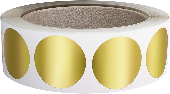 Royal Green Labeling Stickers Gold Round Sticker Dots 1 Inch (25MM) 600 Pack