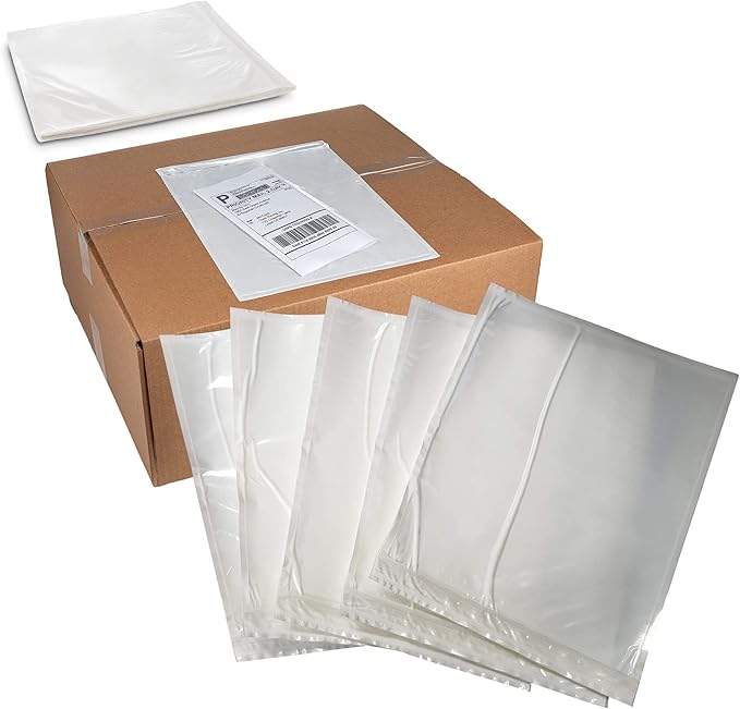 MT Products Clear Plastic Blank Envelope Pouch 9.5" x 12" - Disposable Packing List for Shipping - Pack of 50