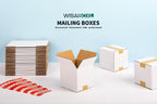 5x5x5 inch White Shipping Boxes, Corrugated Cardboard Small Boxes with Fragile Stickers for Business Mailing, Packing, Moving, Storage, 25 Pack