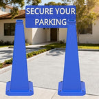 BESEA 6 Pack 28" Bright Blue Traffic Safety Cones with Weighted Base, High-Visibility Parking Cones for Driveways, Business Parking Lots, Garages, Indoor/Outdoor Use