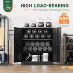 Letaya Metal Storage Cabinets with Lock, Small Locker Steel Cabinets, Adjustable Shelves 2 Doors for Home,Office, Warehouse,Garage(Black-36)
