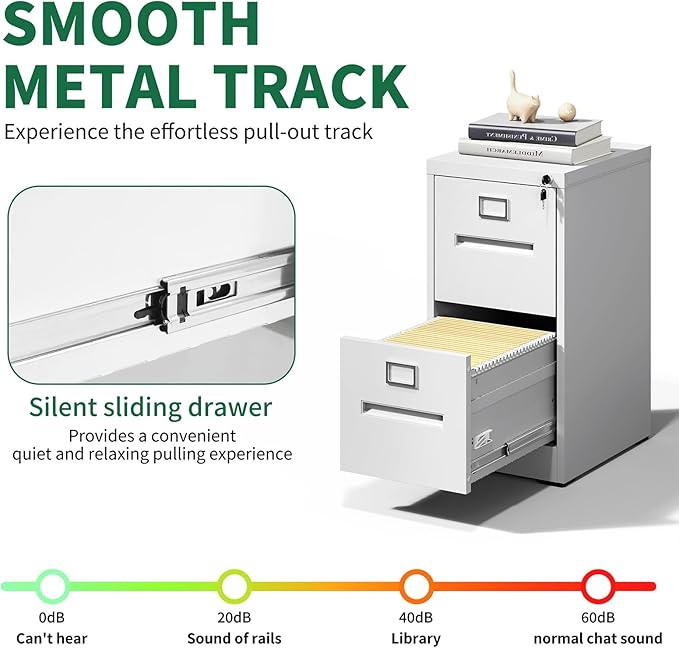 Metal File Cabinet with Drawer,Vertical File Cabinet with Lock for A4/Letter/Legal Size Files,Steel Filing Cabinets for Home Office,Assembly Required