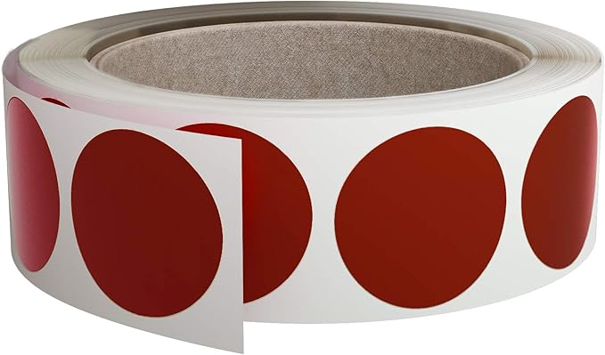 Royal Green Colored Label Dot Stickers for Inventory and Labeling - 25mm/1 Inch Round Sticker in Red Velvet (1Roll - 600 Pack)
