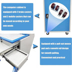 Industrial PC Enclosure Computer Security Cabinet Lockable Detachable Steel Cabinet with Wheels USB Cooling Fan, Adjustable Shelves for Control Equipment (65x60x109.5cm)