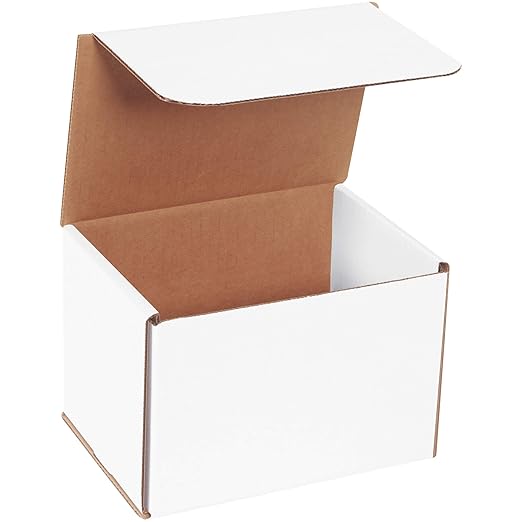 Box USA BM755 7"L x 5"W x 5"H, White (Pack of 50)