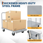 2 in 1 Steel Panel Truck Cart, 36x24 inch Flatbed with 2200 LBS Capacity, Heavy Duty Drywall Dolly with 3 Removable Side Handrails & 360 Swivel Wheels, Industrial Grade Platform Truck