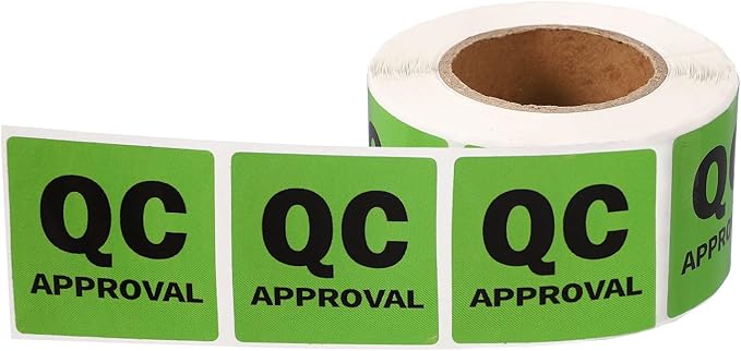 PATIKIL 360 Pcs 1 Roll QC Approval Labels, 1.5 Inch Square Inventory Control Adhesive Round Labels Food Service Quality Control Stickers for Warehouse Management Inspection, Light Green