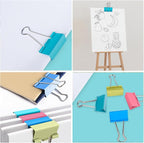Ufmarine Large Binder Clips 1.6 inch Length, Colorful, for Office (24 Pcs)