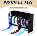 Qilery Adjustable Label Dispenser Acrylic Roll Sticker Dispenser Sticker Holder Organizer Label Stand for Holding Office and Home(7 Disks Black)