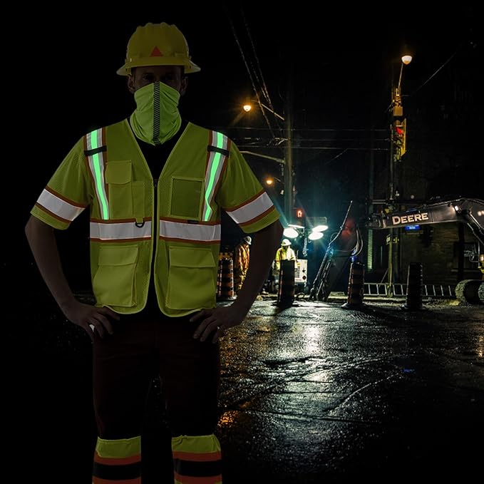 AYKRM 11 color High Vis Reflective Safety Vest for Women Men Security Pocket Zipper
