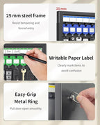 Uniclife 32 Position Key Lock Box, Wall Mount Key Box, Car Key Organizer with Writable Key Racks and Tags, Security Key Cabinet, Car Key Holder Storage Box for Office Hotel & Company