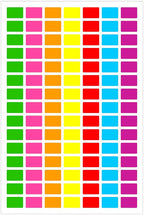 PARLAIM Pack of 1575 Square Color Coding Labels,1/2" x 3/4" Rectangular Stickers in 7 Colors Rectangle Folder File Labels