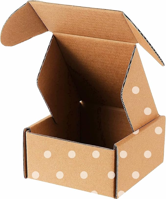 Green Recyclable Cardboard Small Gift Mailer Boxes for Shipping Packaging Craft Gifts Giving Products (Brown, 4 x 4 x 2 Inch)