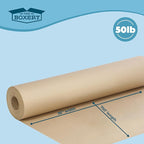 The Boxery Kraft/Brown Kraft Paper Roll, 36” x 9000” (750’)-50lb. Thickness, Heavy Duty Brown Wrapping Paper, Natural Kraft Packing Paper, Void Fill, Arts and Crafts, Bulletin Boards, Gift Wrapping