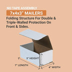 AVIDITI Shipping Boxes Small 7"L x 4"W x 3"H, 50-Pack | Corrugated Cardboard Box for Packing, Moving and Storage