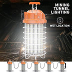 NS 150W LED Temporary Work Light Fixture,5,000K 24250 Lumen Daylight White,IP64 Dust & Waterproof,Portable Hanging Construction Lighting for Jobsite Indoor Outdoor Workshop Location