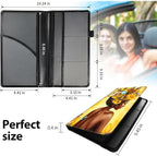 Car Registration and Insurance Holder, Leather Car Glove Box Organizer, Cool Car Accessories for ID, Driver's License Cards & Essential Document,business cards,Men&Women,African Butterflies Girl