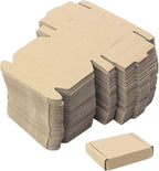 Ellbest 50pcs Packing Boxes 1.5mm Thick Cardboard, 3.4 x 2.6 x 0.7inches Mini Kraft Brown Box for Stationery, Paper Clips, Pins, Mini Ornaments