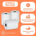 Thermal Printer Receipt Paper Rolls 3 1/8 x 230 for Clover Station Pro Cash Registers and All POS Cash Registers Star Micronics BPA Free (32 Pack)