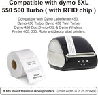 Hehua 10-Roll 2-1/4" x 1-1/4" Compatible with DYMO Labelwriter 550 5XL 30334 with RFID Chip, Multipurpose Barcode & FNSKU Labels, Perforated, Compatible with DYMO Desktop Printers, Total 10000 Labels