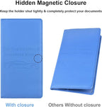 Cacturism Car Registration and Insurance Holder, Vehicle Glove Box Car Organizer Men Women Wallet Accessories Case with Magnetic Shut for Cards, Essential Document, Driver License, Blue