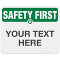 Custom Safety First Sign, OSHA Sign, 24x30 Inches, 3M EGP Reflective .080 Aluminum, Fade Resistant, Indoor/Outdoor Use, Made in USA