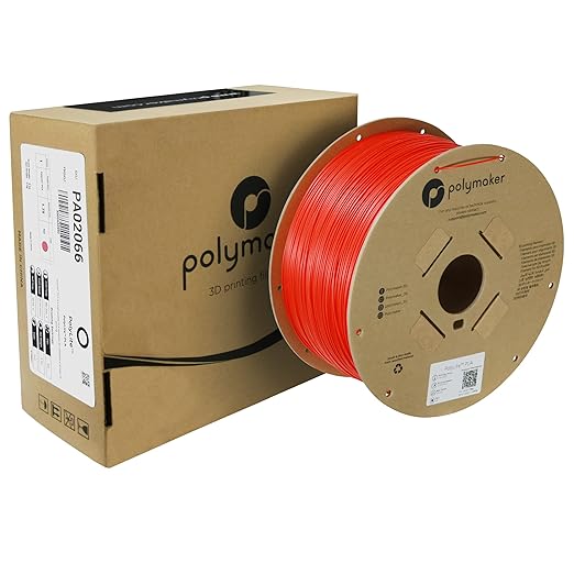 Polymaker PLA Filament, Red 3D Printing PLA Filament 1.75mm 3kg - PolyLite 3D Printer PLA Filament, Dimensional Accuracy +/- 0.03mm, Compatible with Most 3D Printer, Red