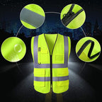 Personalized Safety Vest Custom High Vis Vest Customize Logo Safety Vest with Reflective Strip 5 Pockets Workwear