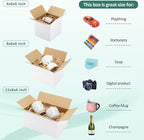 Eupako 30 Pack Small Shipping Boxes Assorted Sizes, White Corrugated Box Mailers, Cardboard Boxes for Packaging Small Business, Mailing, 6x6x6 & 8x6x6 & 11x6x6 10 PCS Each Small Boxes