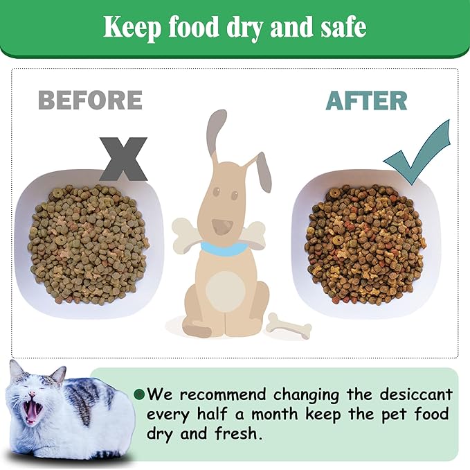 xcivi 12-Pack Pet Food Desiccant Bag, Compatible with Pitpet Smart Automatic Cat Feeder 6-L Reliable Automatic Cat Food Dispenser with Display LCD Screen, Desiccants Keeps Dry Food Fresh
