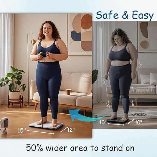 Urby Extra Wide Scale for Body Weight, Talla Extra Balanzas para Pesar Personas, Plus Size Scale with Easy to Read External Display. Gift for Seniors, Plus Size Person. 300kg/660lb Capacity.