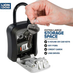 Key Lock Box for Keys with Code, 4 Digit Combination Lockbox for Keys Outdoor, Portable, Waterproof, Realtor Lock Box (Gray, 1 Pack)