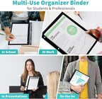 Binditek 30 Pack Clear Front Report Covers with 3 Prongs, 100-Sheet Capacity, Heavy-Duty Plastic Report Folder with Black Back Covers, 3 Metal Prongs Fasteners, for Letter Size, Office Supplies