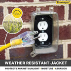Lighted Outdoor Extension Cord 75 ft - 12 Gauge 15 Amp Heavy Duty Power Extension Cords - SJTW - Great for Major Appliances, Power Tools, Garden Supplies - Yellow