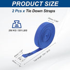 PATIKIL Lashing Straps 1" x 39 Ft, 2 Pcs Tie Down Strap Cam Buckle Adjustable Ratchet Straps 551 lbs for Cargo Trucks Motorcycle Luggage, Blue