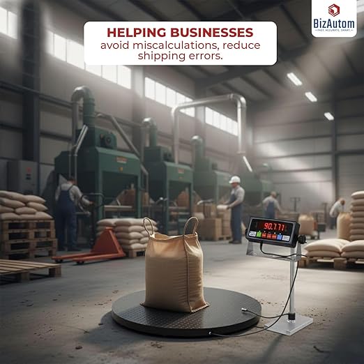 Floor Scale, Industrial Floor Scale in Round Shape, 60"x60"/5'x5' Heavy Duty Shipping Pallet Scale with Digital Indicator, 10000lb Capacity x1lb Accuracy, Commercial & Warehouse Floor Weighing