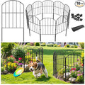 VANCASTLE Decorative Garden Fence Outdoor, Total 10.5ft (L) x 24in (H), Rustproof Metal Landscape Barrier Fence, Black Fence for Yard, Patio Lawn, 10 Panels