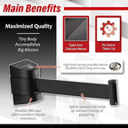 DuraSteel Wall Mount Retractable Belt Barrier - 6.5 Ft Black Safety Belt in Black Casing - Guardian 2.0 Indoor & Outdoor Do Not Cross Caution Tape for Crowd Control Queue Barrier, Line Divider, 10 Pcs
