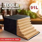 Maxcheck 2 Pcs Insulated Pizza Delivery Bag 20 x 20 x 14 Inch Pizza Warmer Bag Carrier Reusable Insulated Cooler Boxes Winter Food Delivery Carrier for Personal and Professional Use (Black)
