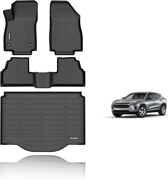 KELCSEECS® Floor Mats & Cargo Liner Custom for Chevrolet/Chevy Trax 2014-2023 & 2013-2023 Buick Encore(Not fit Encore GX) All Weather Protection TPE Floor Liners Full Set Accessories Black