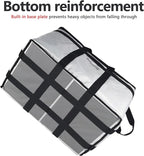 Food Delivery Insulated Bag, Insulated Cold Meal Bag, Built-in Base Plate, For Hot and Cold Food Takeout, Commercial Catering Transportation - 23 * 14 * 15 inches (NO Partitioned, Grey)