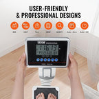 VEVOR Medical Digital Scale, Professional Physician Scale for Weight Height, Multi-Function Medical Physician Scale with Built-in Height Rod, 2 Unit (kg/lb), BMI for Home Hospital Gym, 500LBS Capacity