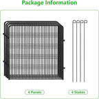 Decorative Metal Garden Fence Add-on Fence Panels, 32in(H) x 10.4Ft(L) No Dig Fence 4 Panels Fencing for Dogs Animal Barrier Fence Garden Fencing for Yard, Patio, Without Gate
