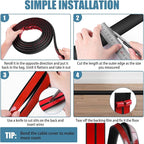 Floor Cord Covers for Wires 20FT Cable Hider Wire Coverr Self Adhesive Cord Hider Floor for Offices, Homes, Workshops, Warehouses Cable Cavity 0.47" W x 0.27" H