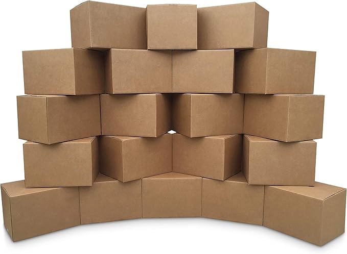 Amazon Basics Cardboard Moving Boxes, 20 Pack, Medium, Brown, 18" x 14" x 12"