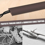 Floor Cord Cover Cable Cavity Self Adhesive Cord Hider Floor Floor Cable Management Power Cord Protector Floor Electric Cord Covers for Offices, Gym, Exhibitions (CoffeeBrown, 2.36" x 3.3')