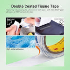 Double Sided Tape 9448A 1/2" x 33Ft Pack of 1 Made of 3M Super Sticky Adhesive Tape Ultra Thin Translucent Tissue Tape for Laptop Cell Phone Repairs Arts Crafts
