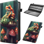 Car Registration and Insurance Holder, Leather Car Glove Box Organizer, Cool Car Accessories for ID, Driver's License Cards & Essential Document,business cards,Men&Women,Mushroom and Frog Forest
