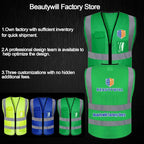 BeautyWill 10/20 Pack Custom Logo Safety Vest,Bulk High Visibility Class 2 Reflective Work Vests